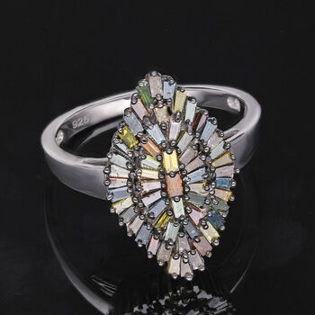 Nat&uuml;rlicher mehrfarbiger Diamant-Ring - 1 ct.