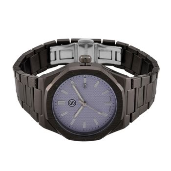 STRADA - Armbanduhr mit japanischem Uhrwerk und Datumsanzeige, Legierungsgeh&auml;use  Sandstrahleffekt, bicolor, Schwarz