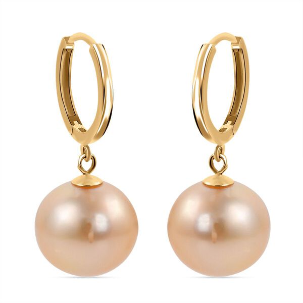 ILIANA AAA 10-11 mm goldene S&uuml;dseeperlen-Ohrringe