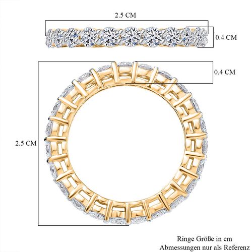 LUXURIANT DIAMOND - Lab Grown Diamant SI Ring 925 Silber 750 Gelbgold Vermeil (Größe 18.00) ca. 2.00 ct image number 6