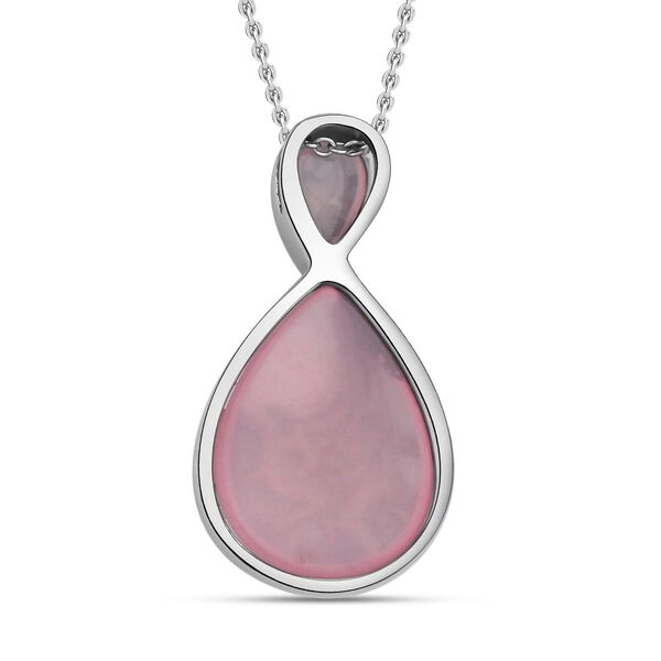 Rosenquarz Anh&auml;nger mit Kette, Edelstahl ca. 20.00 ct image number 4