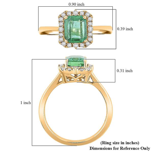 LUXORO AGI zertifizierter und gepr&uuml;fter AAA Kagem sambischer Smaragd und Diamant Ring in 417 Gelbgold - 1,70 ct. image number 5