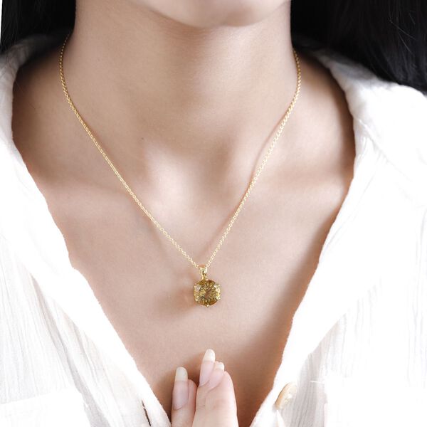 Citrin und Zirkon Anh&auml;nger mit 50cm Kette - 6,68 ct. image number 3