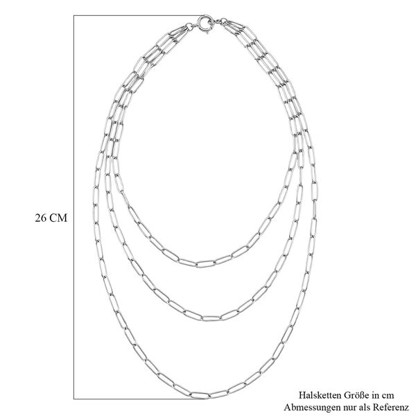Mehrstr&auml;ngige B&uuml;roklammer 43cm Halskette in Silberton image number 7