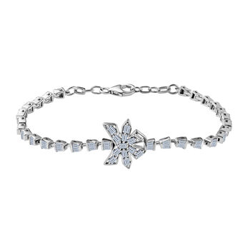 GP Art Deko Kollektion - Moissanit Armband, ca. 19 cm, 925 Silber platiniert, ca. 2.27 ct