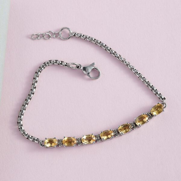 Citrin Armband, ca. 19 cm, Edelstahl, ca. 3.77 ct image number 2