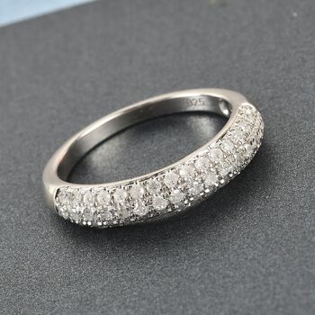 Diamant Ring 925 Silber Platin-&Uuml;berzug