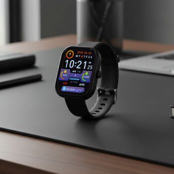 G21 Smartwatch, 2.01 Zoll HD Display, Schwarzes Silikonarmband