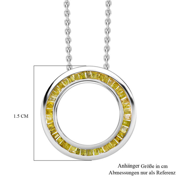 Gelber Diamant-Anh&auml;nger mit 45+5cm Kette - 0,23 ct. image number 6