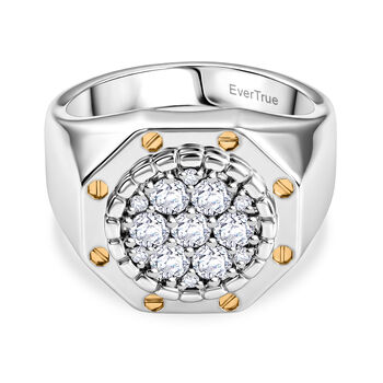 EVER TRUE Moissanit Ring Nickelfreies Messing (Gr&ouml;&szlig;e 19.00) ca. 0,82 ct