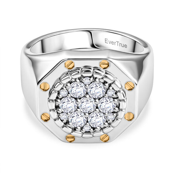 EVER TRUE Moissanit Ring Nickelfreies Messing (Gr&ouml;&szlig;e 19.00) ca. 0,82 ct