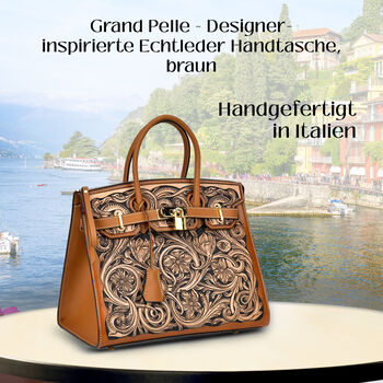 Grand Pelle  - Designer-inspirierte Echtleder Handtasche, braun