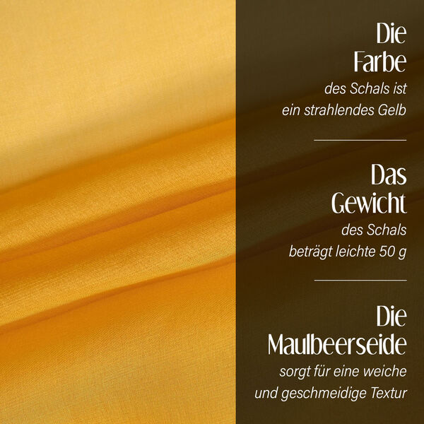 LA MAREY – Chiffon Schal aus Maulbeerseide, Gelb image number 3