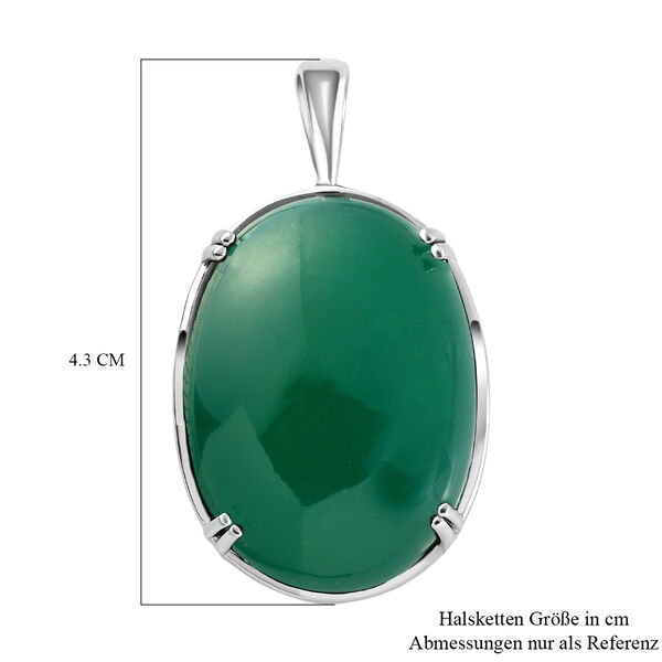 Gr&uuml;ner Onyx Anh&auml;nger, 925 Silber platiniert ca. 50,72 ct image number 6