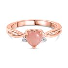 Herzklang - D joy AA Vinicunca-Peruanischer Opal, Weißer Zirkon Ring 925 Silber 750 rosévergoldet (Größe 18.00) ca. 0.82 ct