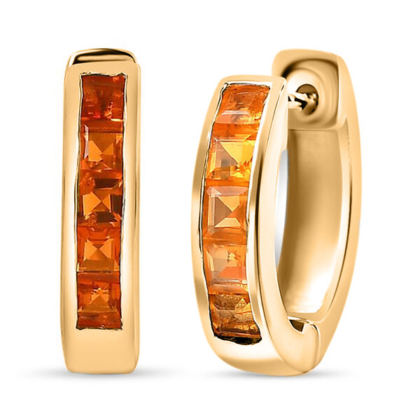 AA Salamanca Feueropal Ohrringe 925 Silber 750 Gelbgold Vermeil ca. 0.75 ct