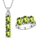 Peridot Schmuckset Edelstahl ca. 7.30 ct