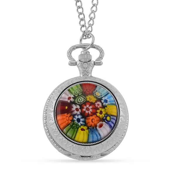 EXKLUSIVES ANGEBOT STRADA SPINNING Uhr mehrfarbiges Murano-Stil Glas mit Japanisches Uhrwerk 91.4 cm