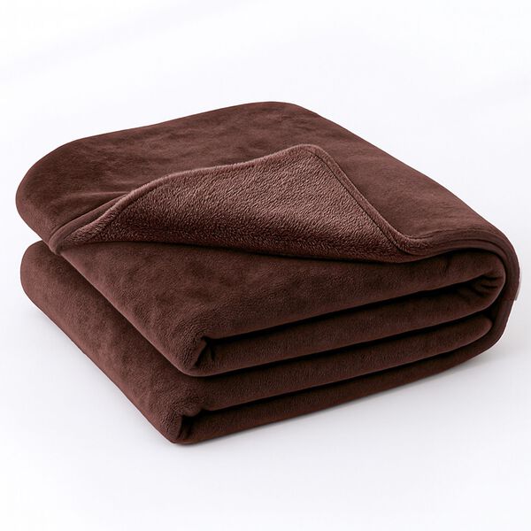 Luxuriöse Mikroflanell-Decke, 550 GSM, Superweich und Kuschelig, 150 x 200 cm, Schokobraun image number 5