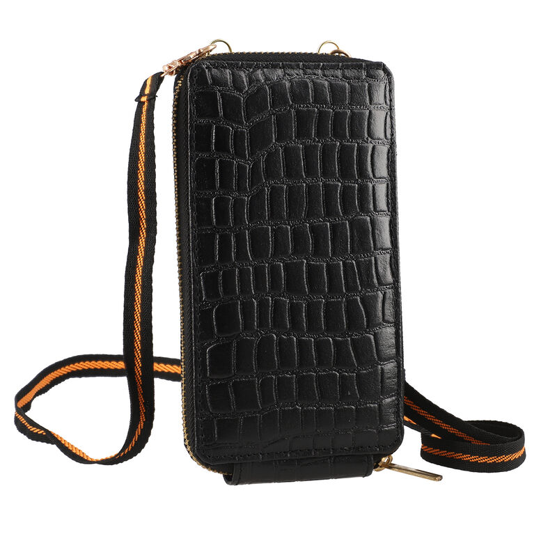 Unisex Brieftasche aus echtem Leder, Größe 17,7x2,5x10 cm, Schwarz image number 0
