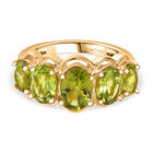 Natürlicher Peridot Ring, Nickelfreies Messing (Größe 19.00) ca. 4.02 ct