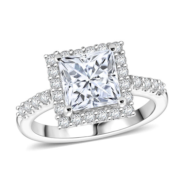 LUSTRO STELLA Hergestellt mit ZIRKONIA Ring 925 Silber Platin-&Uuml;berzug (Gr&ouml;&szlig;e 16.00) ca. 4,05 ct image number 4