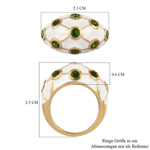 Nat&uuml;rlicher Chromdiopsid Ring 925 Silber vergoldet  ca. 0,61 ct image number 8