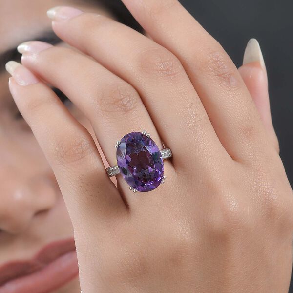 Afrikanischer Amethyst und Zirkon-Cocktail-Ring - 13,53 ct. image number 3