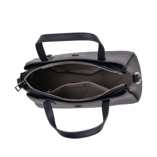 Crossbody-Tasche aus echtem Leder mit Henkel und Schulterriemen, 24x11.5x18 cm, Navy image number 6