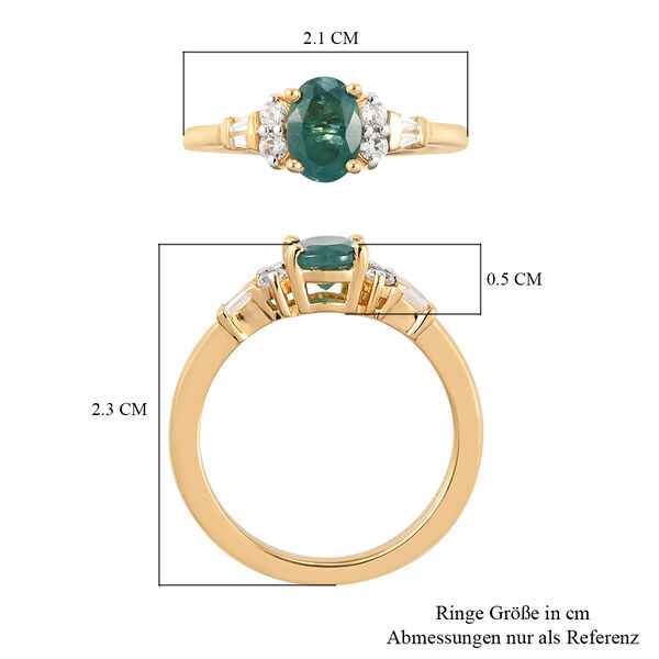 Grandidierit und Zirkon-Ring, 925 Silber Gelbgold Vermeil  ca. 1,11 ct image number 7