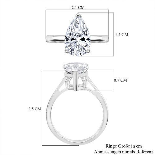 LUXURIANT DIAMOND-  IGI zertifizierter VS-EF Labor Tropfenschliff Diamant Ring in 950 Platin - 3 ct. image number 4