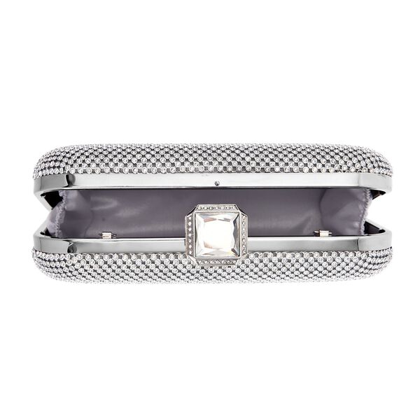 Moderne Clutch mit Kristallverzierung, 20x4x2 cm, Silber image number 6