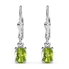 Natürliche Peridot Ohrringe, 925 Silber ca. 2,73 ct