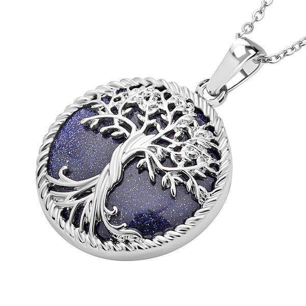 Blauer Sandstein Anh&auml;nger mit 50cm Kette - 2 ct. image number 3