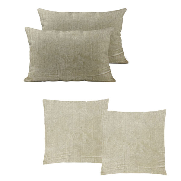 4-teiliges Set - Elegante melierte Kissenh&uuml;llen aus hypoallergener und atmungsaktiver Mikrofaser, 2x 40x40 cm und 2x 40x80 cm, T&uuml;rkis4-teiliges Set - Elegante melierte Kissenh&uuml;llen aus hypoallergener und atmungsaktiver Mikrofaser, 2x 40x40 cm und 2x 40x80 cm, T&uuml;rkis