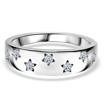 Luxuriant Diamond - Lab Grown Diamant SI-GH Ring 925 Silber platiniert (Gr&ouml;&szlig;e 17.00) ca. 0,20 ct