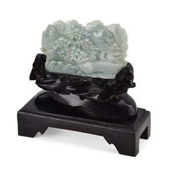 Jadeit (Typ A) Kiefer aus Burma, naturbelassene Schnitzarbeit, ca. 12-18 cm