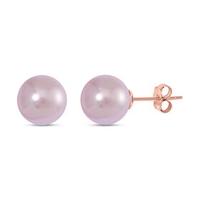 Rosa Muschelkernperle Ohrringe 925 Silber rosévergoldet