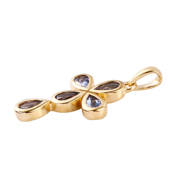 Tansanit Anh&auml;nger 925 Silber vergoldet ca. 1,00 ct image number 4