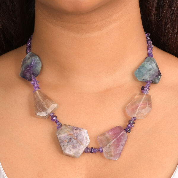 EverTrue Multi Fluorit und Amethyst 45cm Halskette - 275 ct. image number 2