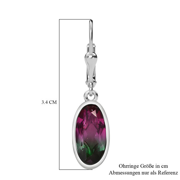 Wassermelonen-Quarz-Triplett Ohrringe 925 Silber platiniert ca. 6,78 ct image number 6