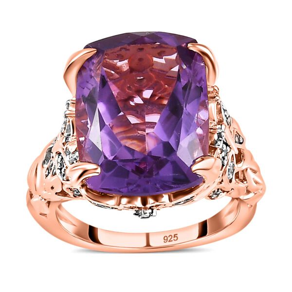 AAA Rose De France Amethyst und Zirkon Ring - 10,95 ct. image number 4