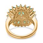 Kagem Sambischer Smaragd Ring, 925 Silber Gelbgold Vermeil, (Größe 17.00) ca. 2.45 ct image number 5