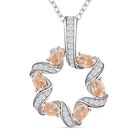 Champagner und wei&szlig;e Zirkonia Anh&auml;nger mit Kette, Messing