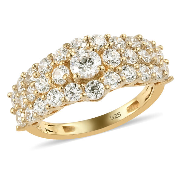 LUSTRO STELLA - feinster Zirkonia-Ring, 925 Silber vergoldet image number 4