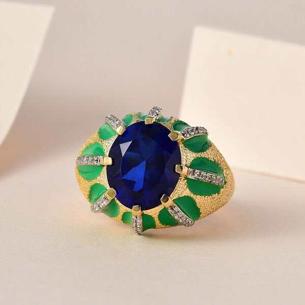 GP Italian Garden Kollektion - Ceylonfarbener Quarz, Zirkon und blauer Saphir-Ring - 5,30 ct. image number 2