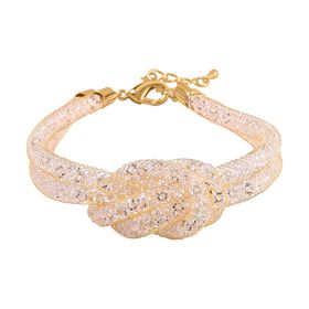 Weißer Kristall Armband ca. 20 cm Reines Messing