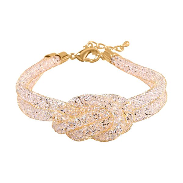 Weißer Kristall Armband ca. 20 cm Reines Messing image number 0