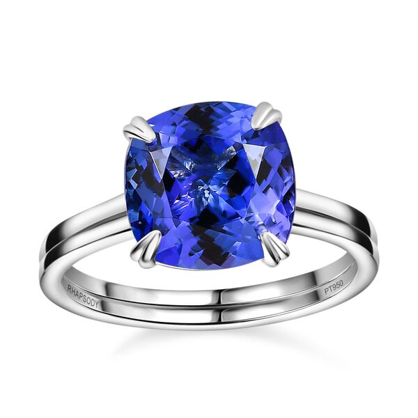 RHAPSODY AAAA Tansanit und VS EF Diamant Ring in 950 Platin - 4,88ct. image number 3