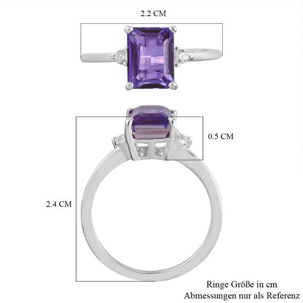 Lavendel Alexit Triplett Quarz und Zirkon-Ring - 2,12 ct. image number 6